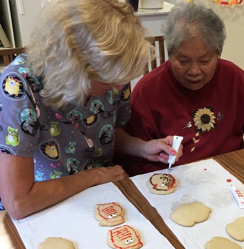 Decorating cookies together